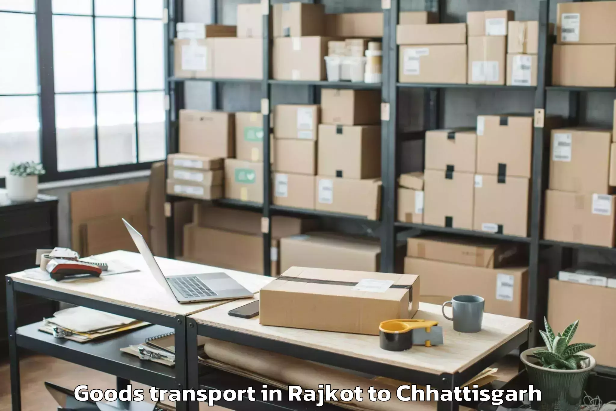 Efficient Rajkot to Bhalai Goods Transport